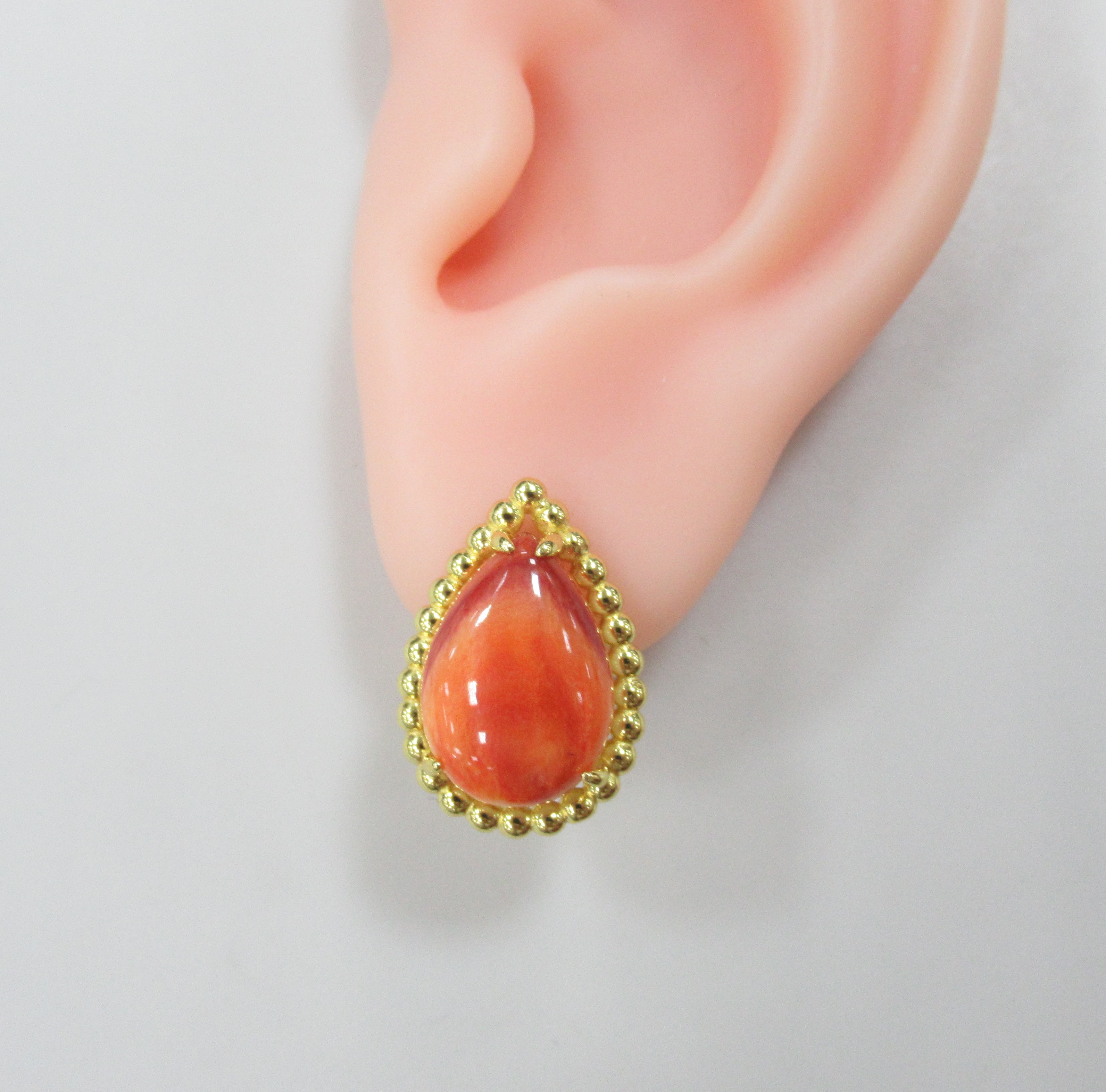 Серебряные серьги с огненными королевскими спондилюсами